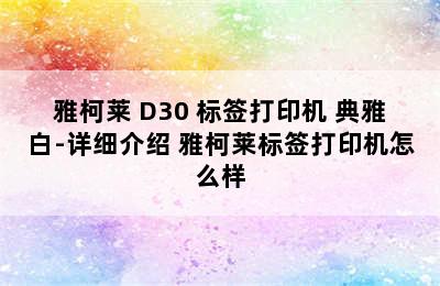 雅柯莱 D30 标签打印机 典雅白-详细介绍 雅柯莱标签打印机怎么样